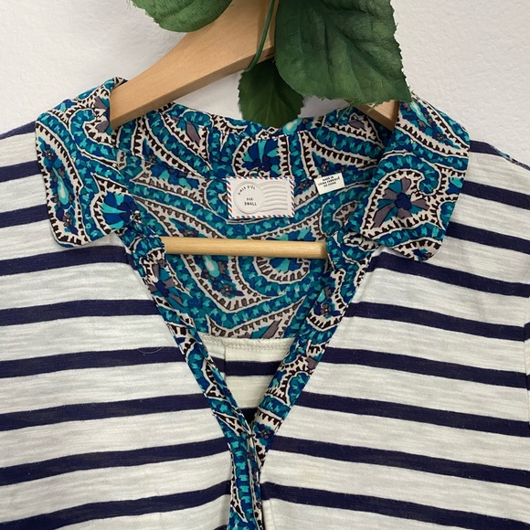 Anthropologie Postage Stampe • Striped Paisley Collared Lightweight Blouse - Picture 7 of 15